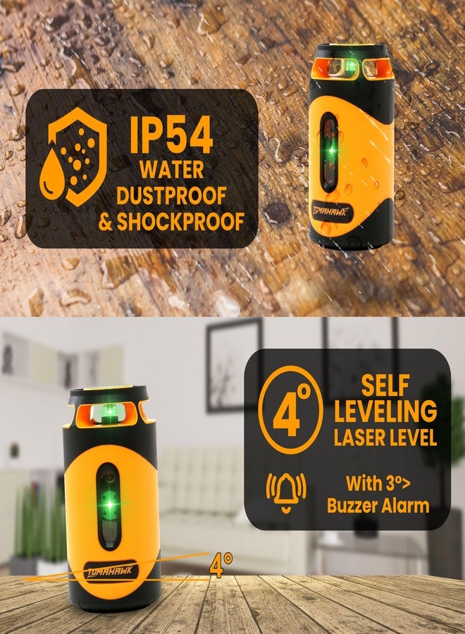 TOMAHAWK® 2 Line Laser Cross Line Leveller Self-Leveling Green Laser Level | 25m Working Distance | ±3mm Precision | IP54 Dustproof | Magnetic Bracket & Remote Control (Cross Line (Tin Can)) - Image 3